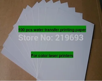 Anti UV rezistent la apa (100 coli/lot) A4 clar/transparent laser tobogan de transfer de hârtie de imprimare laser water decal hârtie