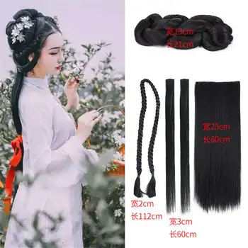 Antic chinez costum peruca de Păr accesorii de sex Feminin Cosplay Hanfu stil de păr sac de Performanță elemente de recuzită Horn, pălării pad Costum
