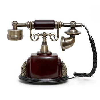 Antic Telefon Fix Telefon Cu Apelare Buton Acasă Fix Epocă Telefon Fără Baterie Decor Pentru Birou, Hotel Telefone Bronz
