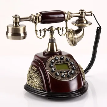 Antic Telefon Fix Telefon Cu Apelare Buton Acasă Fix Epocă Telefon Fără Baterie Decor Pentru Birou, Hotel Telefone Bronz