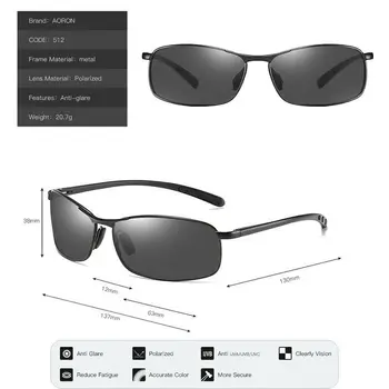 AORON Polarizat ochelari de Soare Barbati de Conducere Ochelari de Soare în aer liber, Pescuit, Sport Cadru din Aluminiu UV400 Ochelari