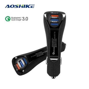 Aoshike QC3.0 3 Porturi USB Încărcător de Mașină 3.1 Un Telefon Mobil Rapid Auto-Încărcare Adaptor Universal pentru iphone, samsung, Huawei Taxa Auto