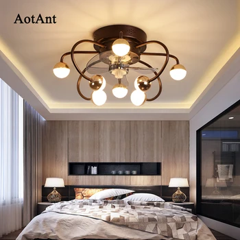 AotAnt ventilator de tavan lumina dormitor, sufragerie, camera de zi lumina ventilator electric integrat ventilator de tavan lumina