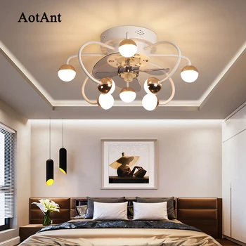 AotAnt ventilator de tavan lumina dormitor, sufragerie, camera de zi lumina ventilator electric integrat ventilator de tavan lumina