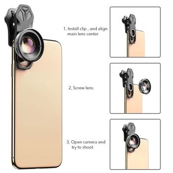 APEXEL 30-80mm Super Macro Lentilă aparat de Fotografiat Telefon Mobil Lentile HD Optic Macro Lentes pentru iPhone 7 8 XR xs huawei, xiaomi Toate smartphone