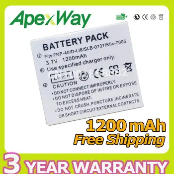 Apexway 1200mAh 3.7 V FNP-40 de aparat de Fotografiat Baterie pentru Samsung i5 i6 i50 i70 L50 L60 L73 L80 L150 L700 NV3 NV5 NV7 SLB-0837 KLIC-7005