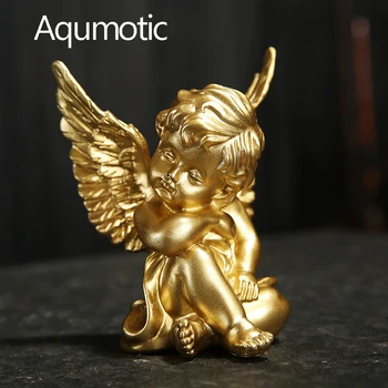 Aqumotic Înger Mic Ornament Cupidon Pereche Alb Aripă de Înger Set de Decorare-l Iubesc pe dumnezeu Elf