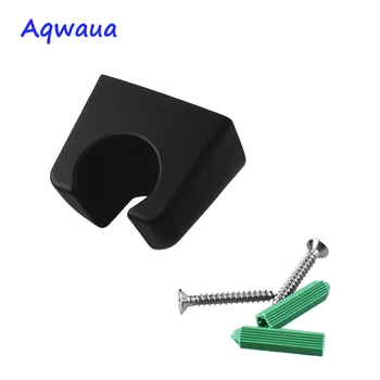 Aqwaua Cap de Duș cu suport Suport pentru Utilizare Baie de Dimensiune Standard Accesorii de Baie Negru Mat Plastic ABS