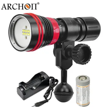 ARCHON D26VR W32R Scufundări Lanterna LED-uri Alb-Roșu Video-Lumină de Fotografie Subacvatică Torțe 2000 de Lumeni Acumulator 26650