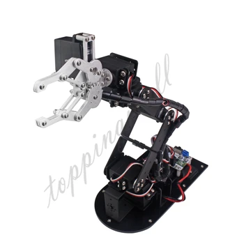Arduino Robot cu 6 grade de libertate Aluminiu Clemă cu Gheară Kit Montare Mecanică Braț Robotic & 6pcs Servo Metal Servo Corn de-Argint