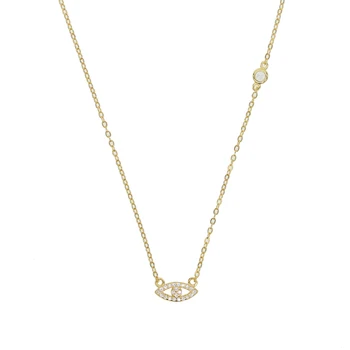 Argint 925 minim colier cz ochi cross link-ul lanț de aur de argint de culoare simplu delicat minimalist minunate bijuterii