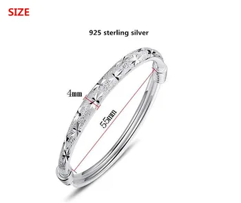 Argint 925 moda design simplu doamnelor'bangles bijuterii ieftine nu se estompeze femeie brățară cadou de ziua de nastere
