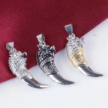 Argint 925 moda lupul animal bărbați pandantiv coliere bijuterii om scurt lanț de frânghie picătură de transport maritim cadou de ziua de nastere