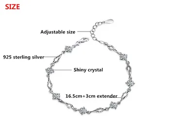 Argint 925 moda strălucitoare de cristal doamnelor'bracelets bijuterii femei cadou de ziua ieftine picătură de transport maritim