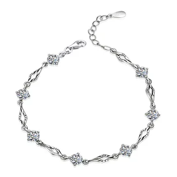 Argint 925 moda strălucitoare de cristal doamnelor'bracelets bijuterii femei cadou de ziua ieftine picătură de transport maritim