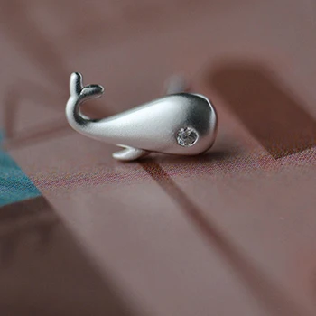 Argint 925 Pin Curbilinii Pisica Miau Stele Balena Imagine De Desene Animate Rafinat Cercei