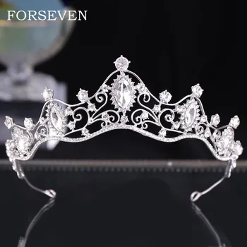 Argint Culoare Cristal Stras Tiara Coroana De Mireasă Bijuterii De Păr Hairband De Mireasa Frizură Benzi Cu Strasuri