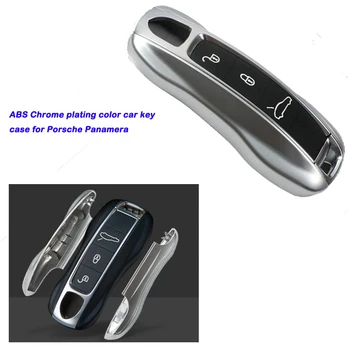 Argint Mașină Smart Key Fob Shell din ABS Crom de Culoare Cheie de la Distanță Caz pentru P orsche Panamera
