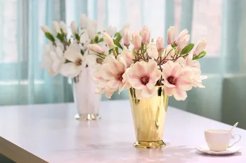 Argint/placat cu aur de metal mini vaza de flori de moda vaza nunta furnizează elemente de recuzită, decor acasă masa de birou, balcon ping