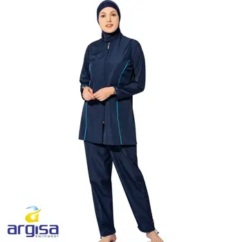 Argisa 7102 Maneca Lunga Solid și Simplu Plin Burkini Costume de baie Musulman S-5XL Plus Dimensiune Hijabul Islamic costume de Baie Moda Turcia Femei Acoperi