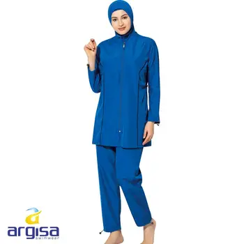 Argisa 7102 Maneca Lunga Solid și Simplu Plin Burkini Costume de baie Musulman S-5XL Plus Dimensiune Hijabul Islamic costume de Baie Moda Turcia Femei Acoperi