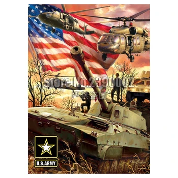 Armata SUA Diamant Broderie Peisaj lucrate Manual cu Diamante Pictura Patriotic Militare lucru Manual Mozaic cruciulițe Decor Acasă