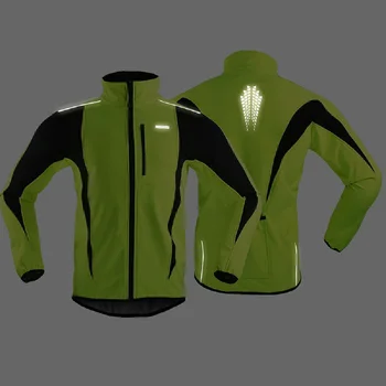 ARSUXEO de Iarna Barbati MTB Biciclete, Îmbrăcăminte Reflectorizantă Ciclism Jacheta Fleece cu Bicicleta Jersey Vânt Impermeabil Soft shell Coat