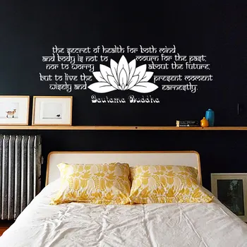Art Decor Dormitor Bordura Lotus Autocolant Perete Buddha Proverbe Text Vinil Detașabil Decor Acasă Poster M447