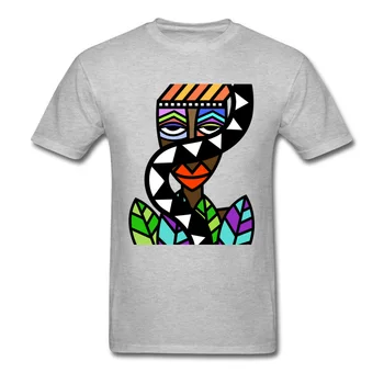 Art Design Bărbați T-shirt din Africa de Frumusete Pictura Abstracta Maneca Scurta Alb Tricou Masculin Unic Street Wear Tricou Exotice