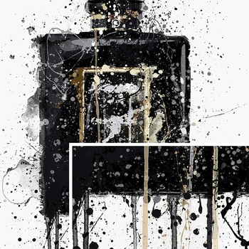 Arta abstractă Negru Sticla de Parfum Panza Pictura Perete Poster și Imprimă Imaginile pentru Camera de zi Decor Acasă Cuadros