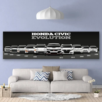 Arta de perete Modular Imagine Poster Canvas Imprimat Retro Honda CIVIC vopsitorie Auto Casa Moderna de Decorare Camera de zi 1 buc Banner