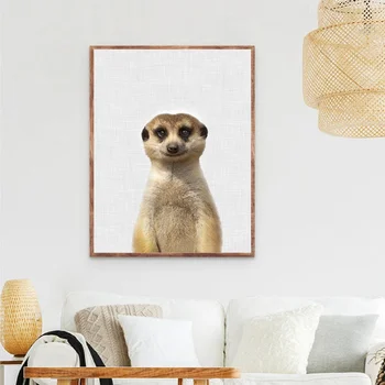 Arta De Perete Panza Pictura Meerkat Imprimare Deșert African Animal Poster Pepinieră Decor De Perete Meerkat Fotografie De Camera Pentru Copii Decor