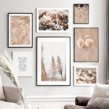 Arta De Perete Panza Pictura Naturale Reed Floare Păpădie Frunze De Plante Citate Nordic Postere Si Printuri Poze De Perete Pentru Camera De Zi