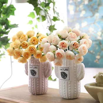 Artificiale Flori de Trandafir 27 de Șefi de BRICOLAJ Fals Flori Uscate Home Hotel Masă Plante Decor Petrecere de Nunta Mireasa care Deține Buchet Floral