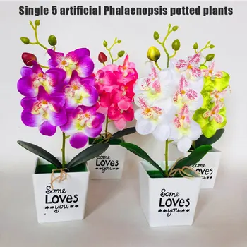 Artificiale Orhideea Molie Aranjament de Flori de Mătase Fluture Orhidee cu Oală pentru Biroul de Acasă Părțile și Decor Nunta 2021