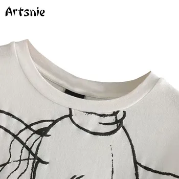 Artsnie disney dumbo-desene animate pentru femei tricou de vară o-gat maneci scurte topuri de sex feminin streetwear supradimensionat alb t-shirt mujer