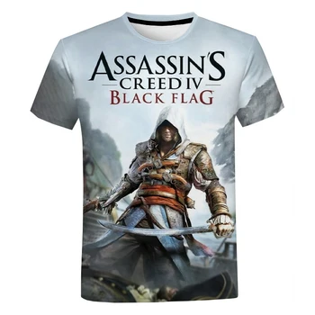Assassins Creed Valhalla 3D Print T-Shirt de Vară Bărbați Femei de Moda Casual tricou Assassins Creed Imprimare Streetwear maneci scurte