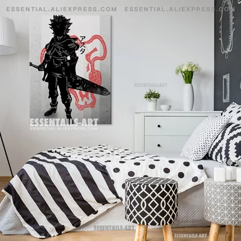 Asta Trifoi Negru Anime Poster Canvas Wall Art Pictura Decor Poze Dormitor Studiu Living Decor Acasă Printuri