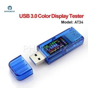 AT34 USB Test Tool 3.0 LCD Color Tester USB Mini Multimetru Reparatie Telefon Asistenta pentru Voltmetru Ampermetru de Curent