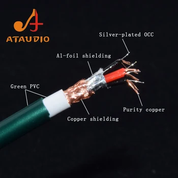 ATAUDIO Hifi 3.5 mm la 2RCA Y Splitter Amplificator Stereo Cablu Audio HiFi pentru Audiofil Conecta Telefonul MP3 CD PC