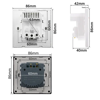 Atlectric UE FR Standard Cu Dual USB Port de Încărcare 2.1 a Putere Priza de Perete Panou de Sticlă Adaptor de Alimentare Pentru Mobil de Evacuare Plug