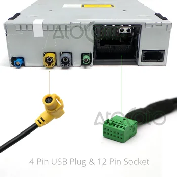 AtoCoto Mașină Modul Bluetooth pentru Audi Q5 A6 A4 Q7 A5 S5 MMI 3G AMI Multimedia 12Pin AUX Cablu Adaptor Wireless Audio de Intrare