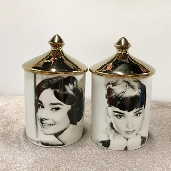 Audrey Hepburn Design Sfesnice, Candelabre Acasă Decorare Ceramică Borcan De Bijuterii De Stocare Cupa Maroc Decor Mumluk