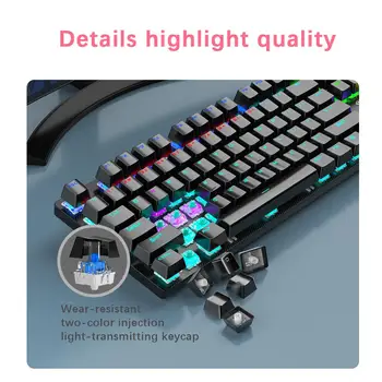 AULA S2022 Mecanice lumina de Fundal Tastatură cu Fir 104 Taste Anti-ghosting Multi-Colorate tastatură de Gaming Comutator Albastru pentru PC Gamer