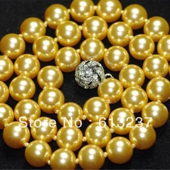 Aur clasic-culoare coajă de înaltă calitate rotund simulate-perla 8mm margele femeie colier bijuterii de luare de 18 inch MY2041
