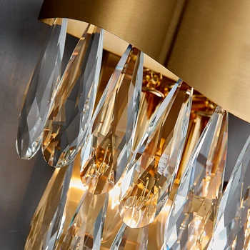 Aur de lux Cristal Tranșee de Perete Lămpi Moderne Living Dormitor LED Lumini de Perete Creative Decor Acasă de Iluminat