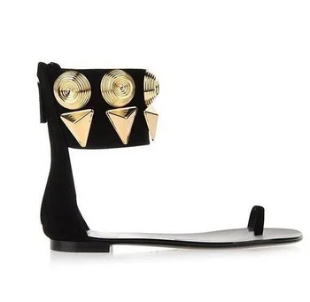 Aur Paiete Rochie Pantofi de Vânzare Fierbinte de piele de Căprioară Negru din Piele Glezna Manseta Sandale cu Toc Cut-out Subțire Toc Sandale Pentru Femeie