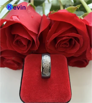 Aurul negru verigheta Tungsten Carbide Inel 8MM Cu Medicul Care Personalizate Gravate Gratuit Gravare