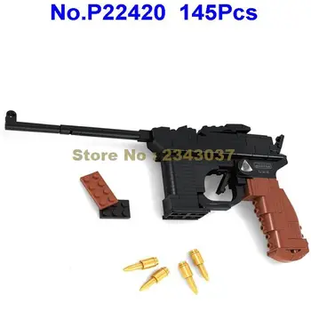 Ausini m1898 145pcs militar seria pistol arma arme 1:1 bloc de Jucărie