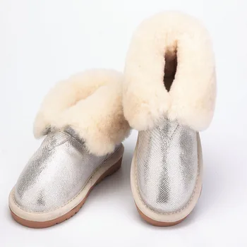 Australia Femei Cizme de Zăpadă Genuine piele de Vacă din Piele Blana Naturala Glezna Cizme Cald Cizme de Iarna pentru Femeie pantofi de mari dimensiuni 35-44